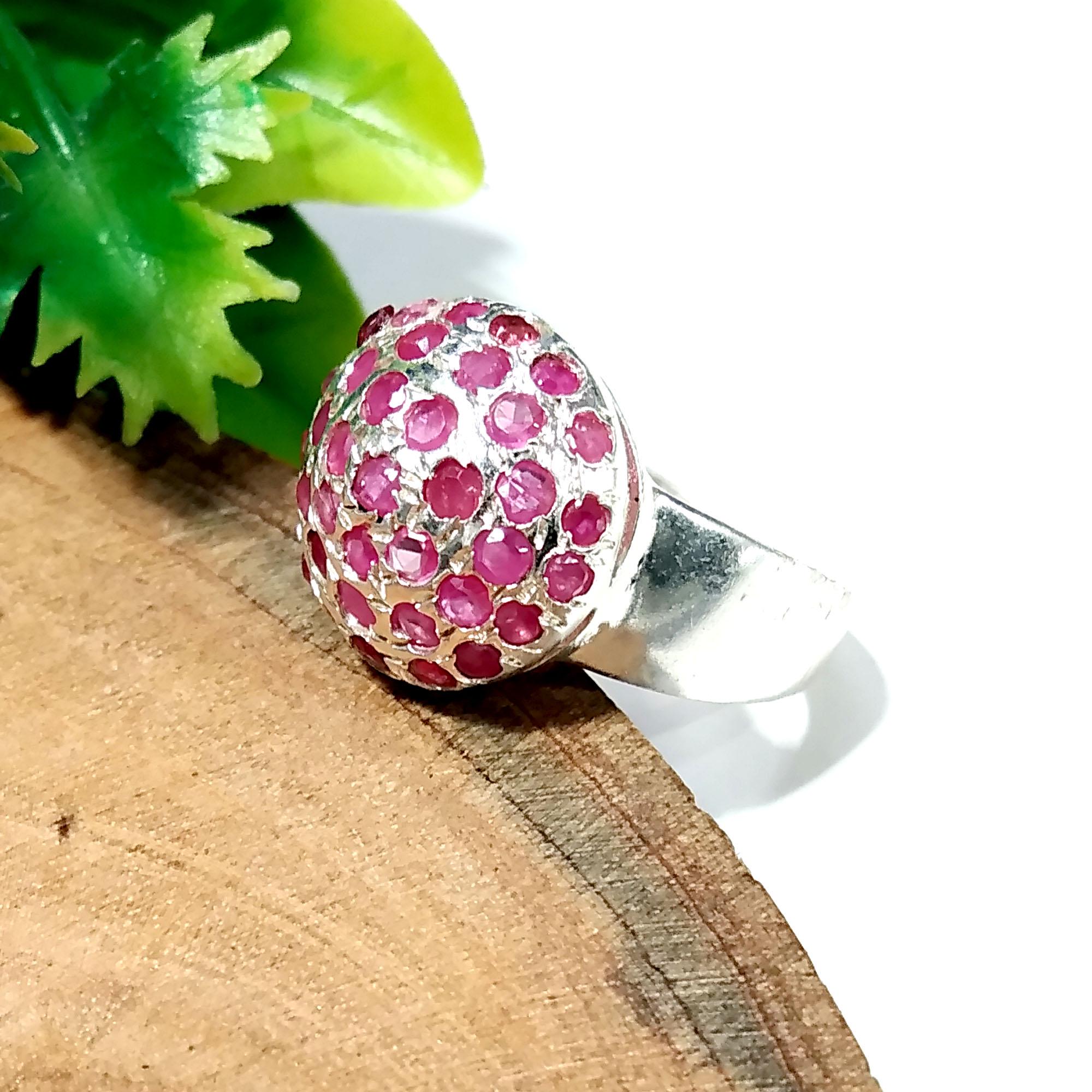 Solid 925 Starling Silver Ring, Natural Gemstone Ruby Faceted Rings, Very Beautiful Stylish Rings, Good Making Nice Rings For Girls & Woman.